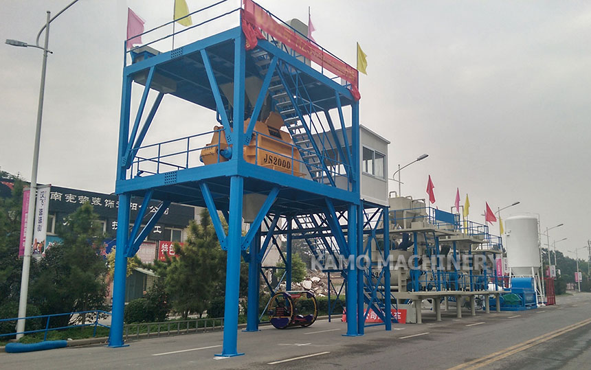 HZS120 stationary concrete batching plant