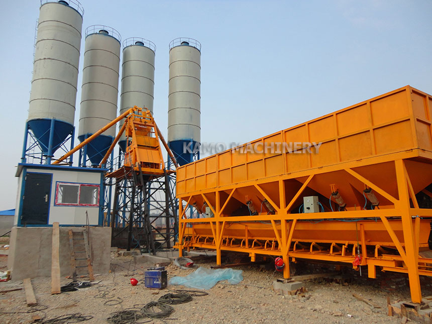 HZS75 concrete mixing plant