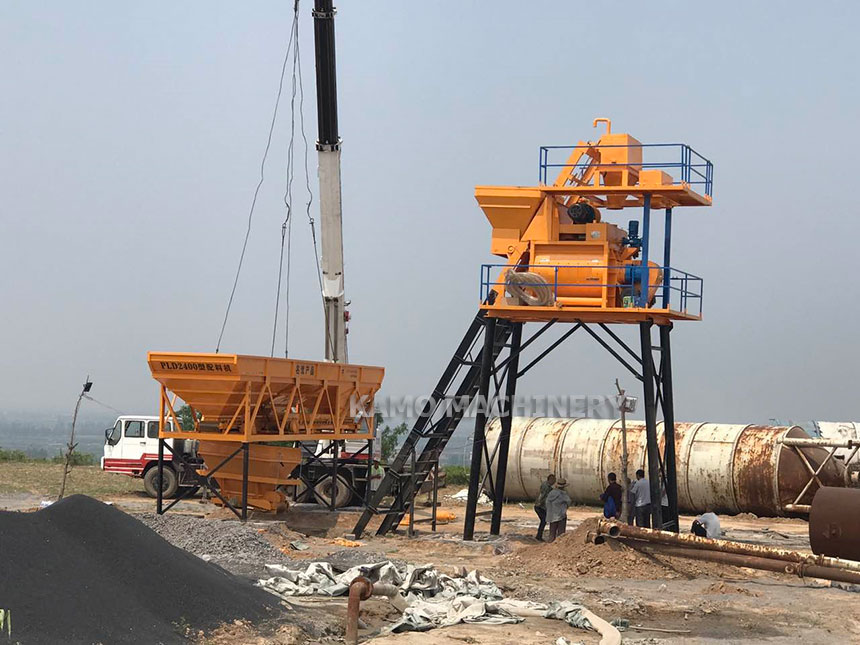 HZS75 concrete mixing plant