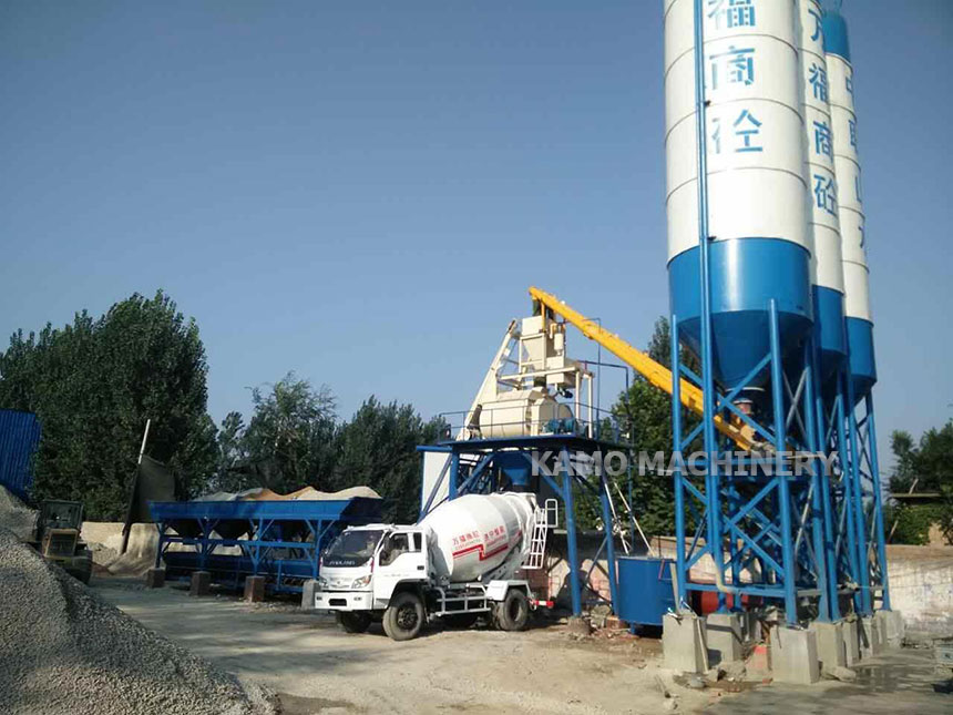 HZS75 concrete mixing plant