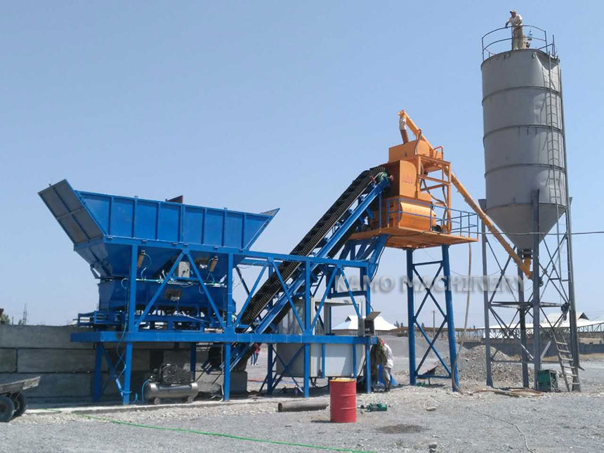 YHZS25 mobile concrete batching plant