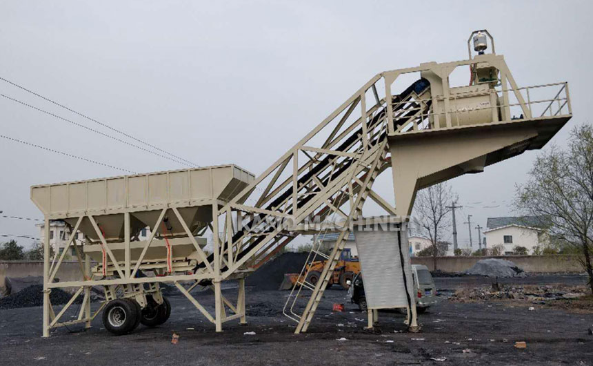 YHZS35 new mobile concrete batching plant