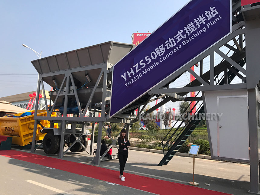 YHZS50 mobile concrete batching plant