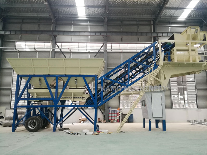 YHZS50 new mobile concrete batching plant