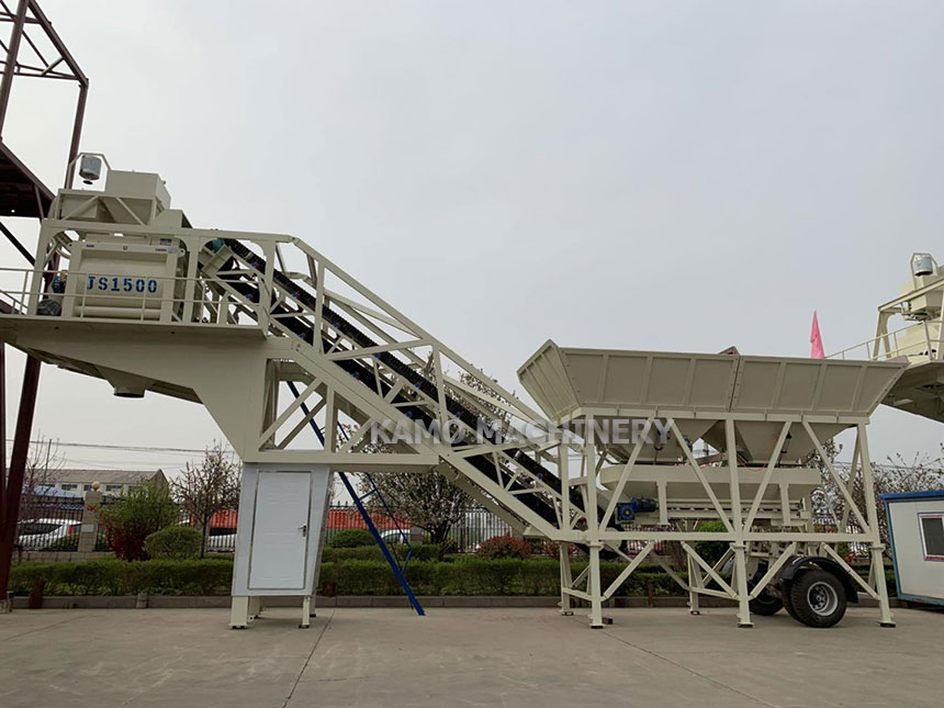 YHZS75 mobile concrete batching plant